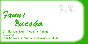 fanni mucska business card